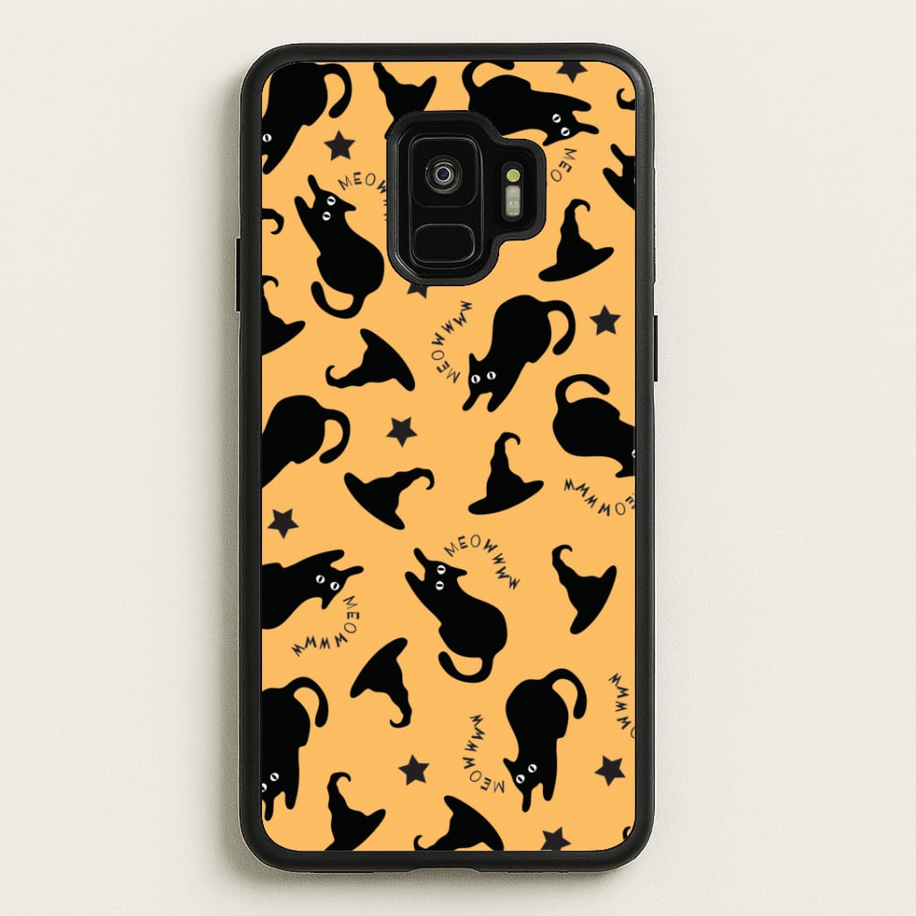 Black Cat And Hats Pattern Galaxy S9 Case