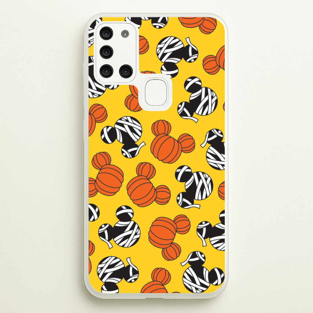 Pumpkin And Mummy Mouse Pattern Galaxy A21s Case