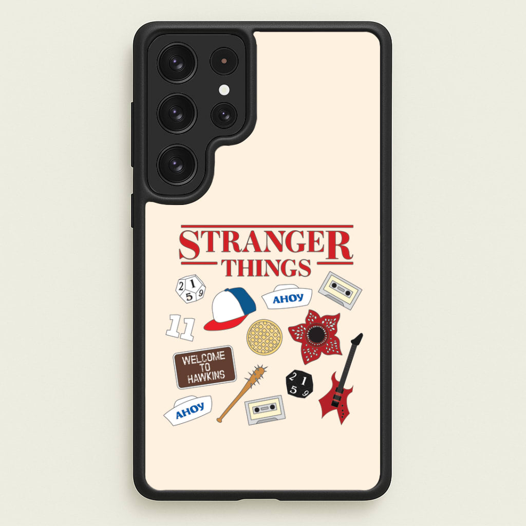 Stranger Things Cartoon Icons Galaxy S22 Ultra Case