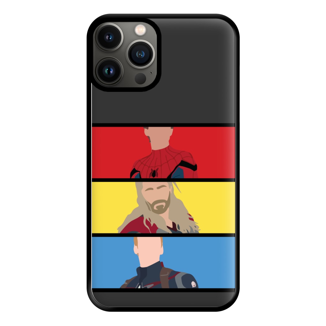 Superhero Team Red, Yellow And Blue iPhone 13 Pro Max Case