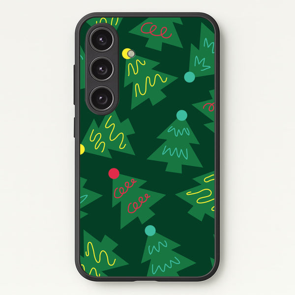 Abstract Christmas Trees Pattern Galaxy S24 Case