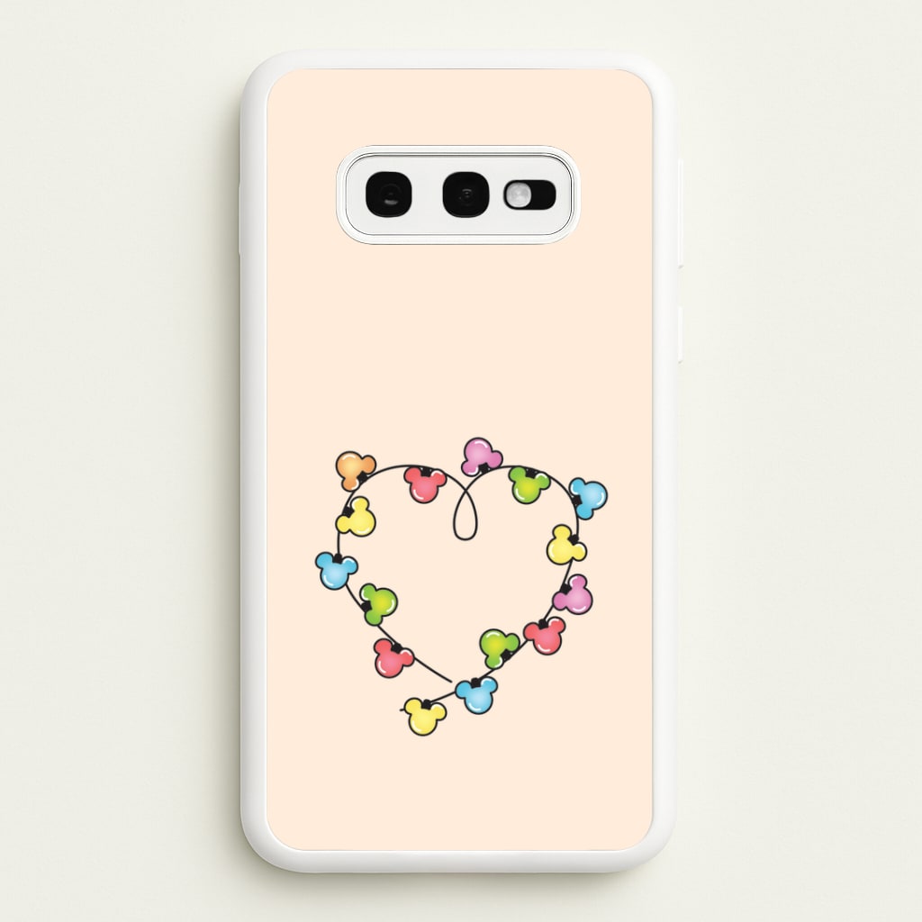 Cartoon Mouse Christmas Fairylights Heart Galaxy S10e Case