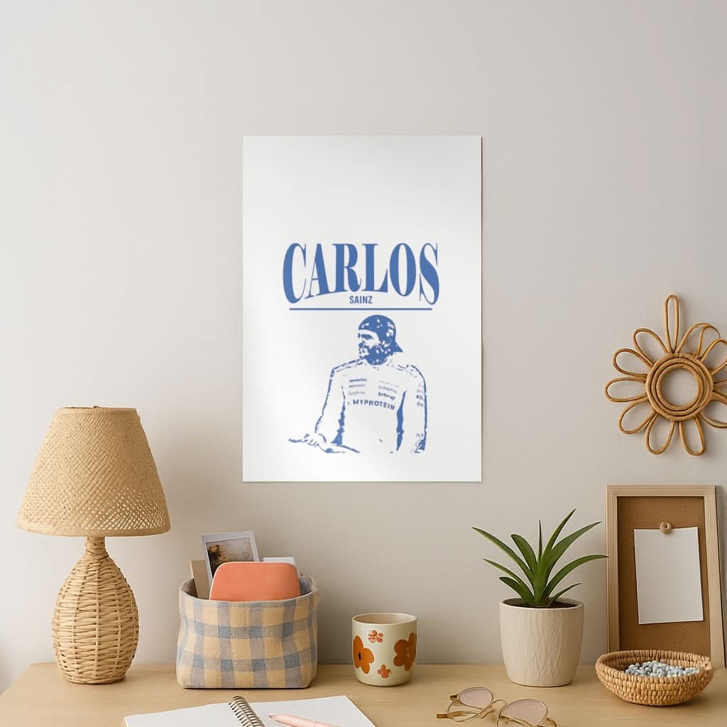 Carlos White And Blue Art Print