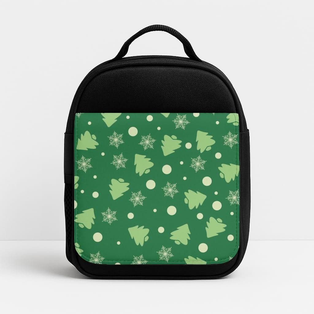 Cartoon Christmas Trees And Snowflakes Pattern Lunchbox