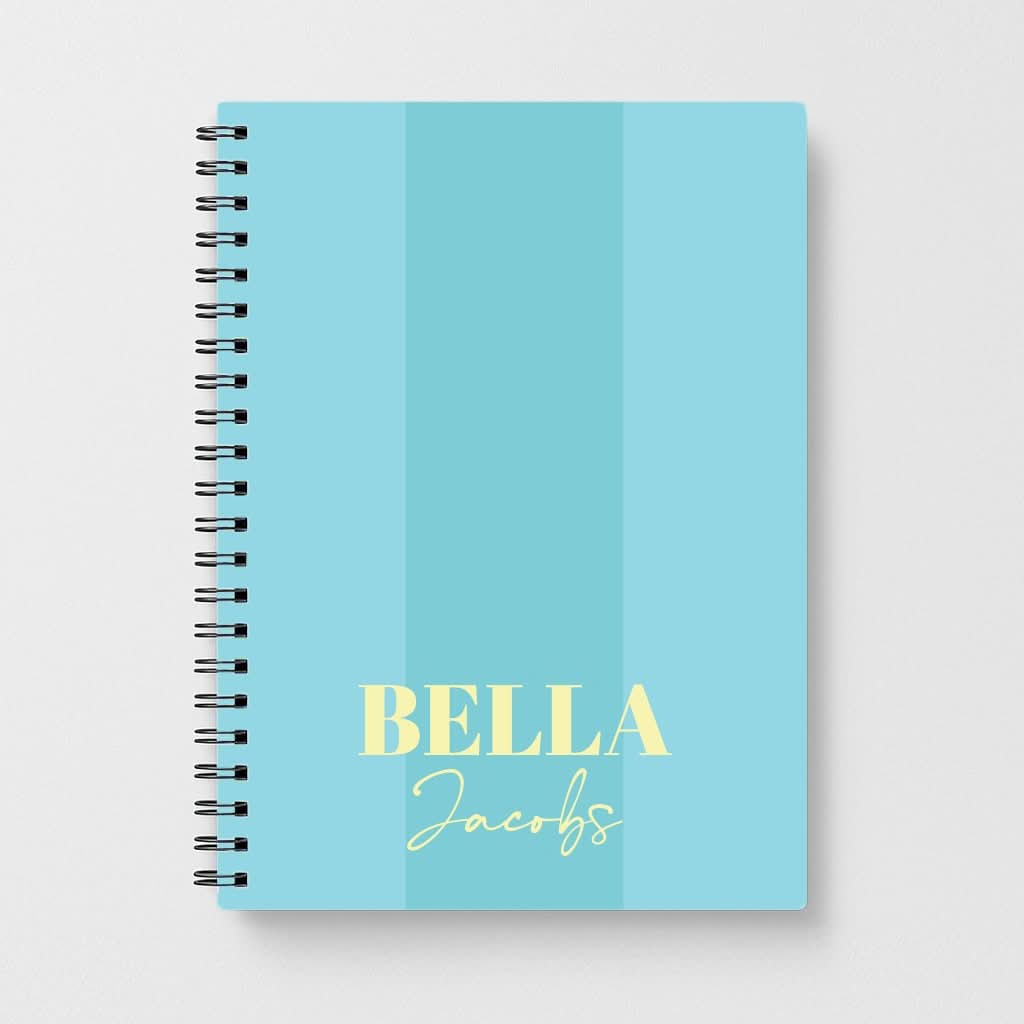 Blue Stripe Personalised Name Notebook
