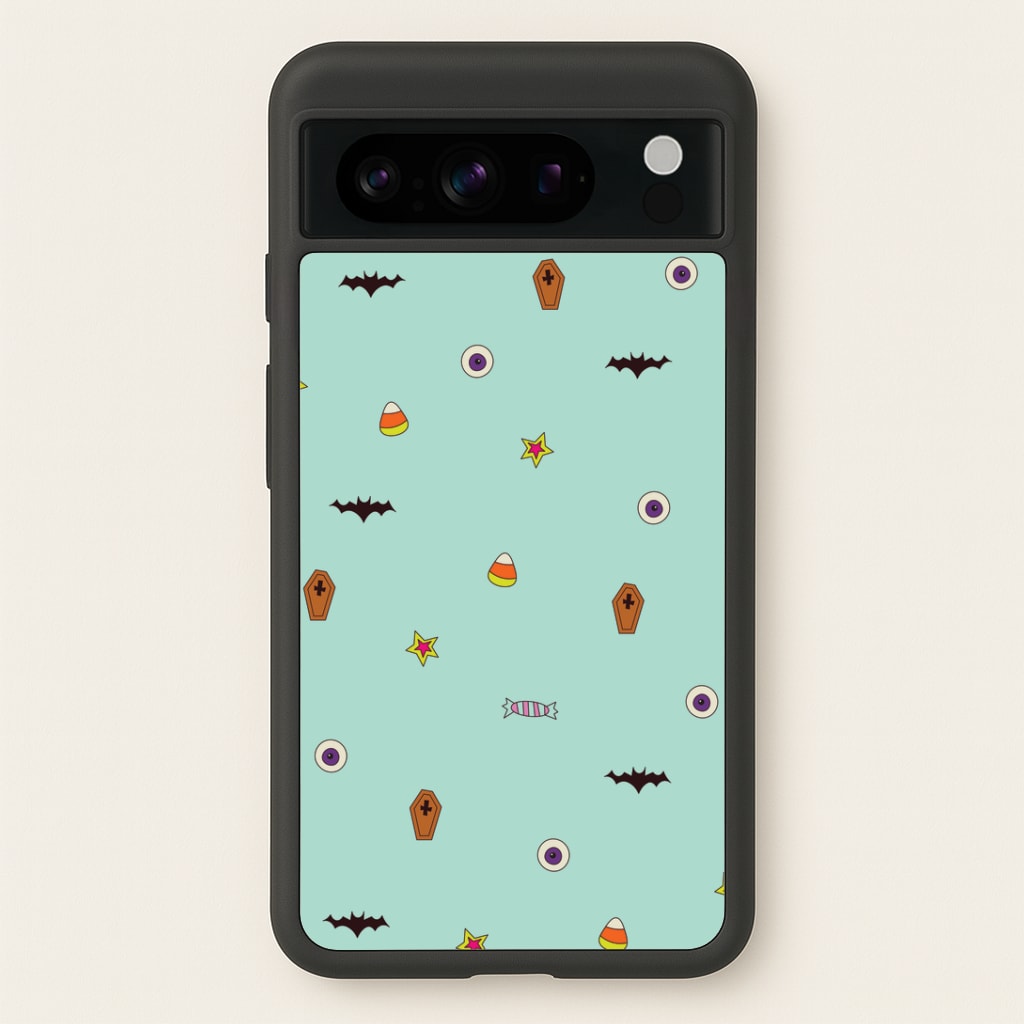 Minature Halloween Cartoons Pattern Google Pixel 8 Pro Case