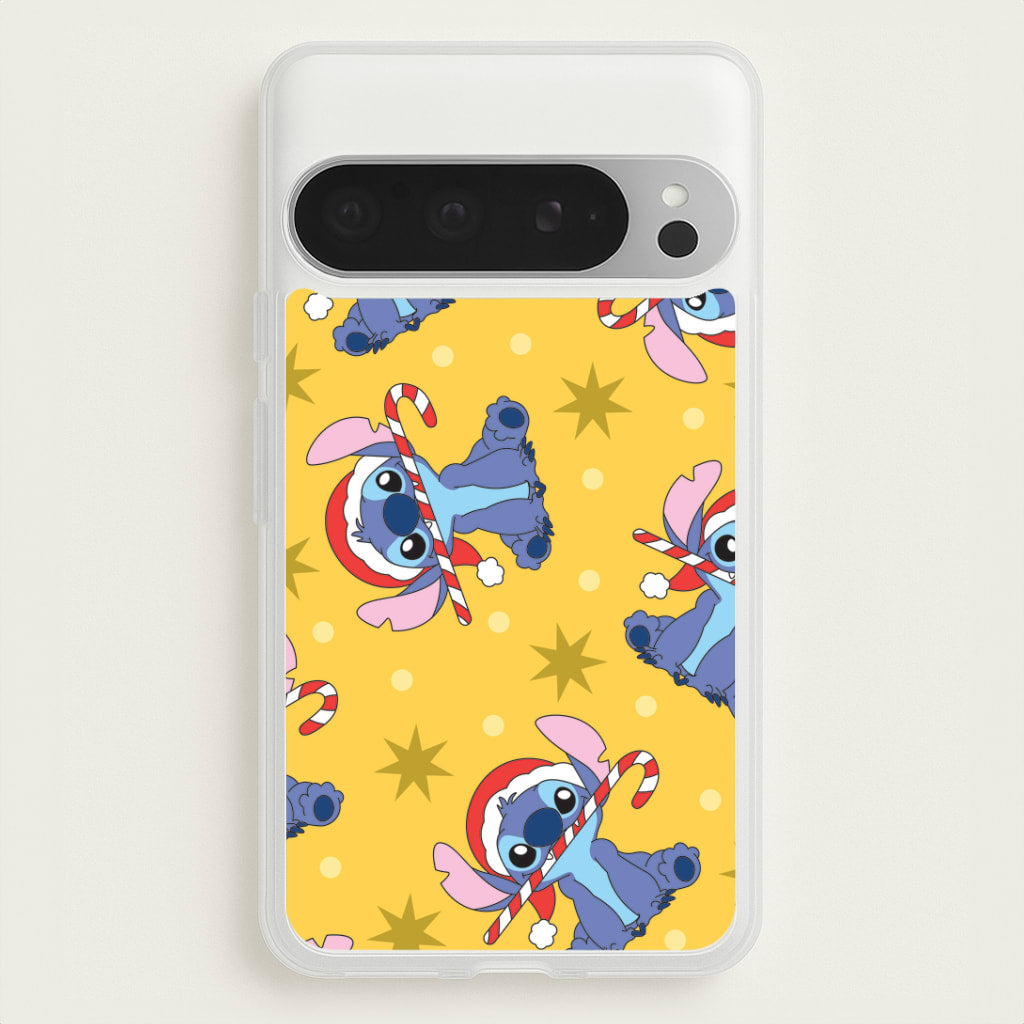 Cute Blue Alien Candycane Christmas Pattern Google Pixel 9 Pro XL Case