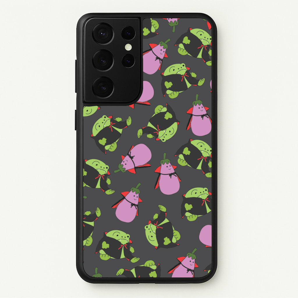 Vampire Frogs And Vegetables Pattern - Halloween Galaxy S21 Ultra Case