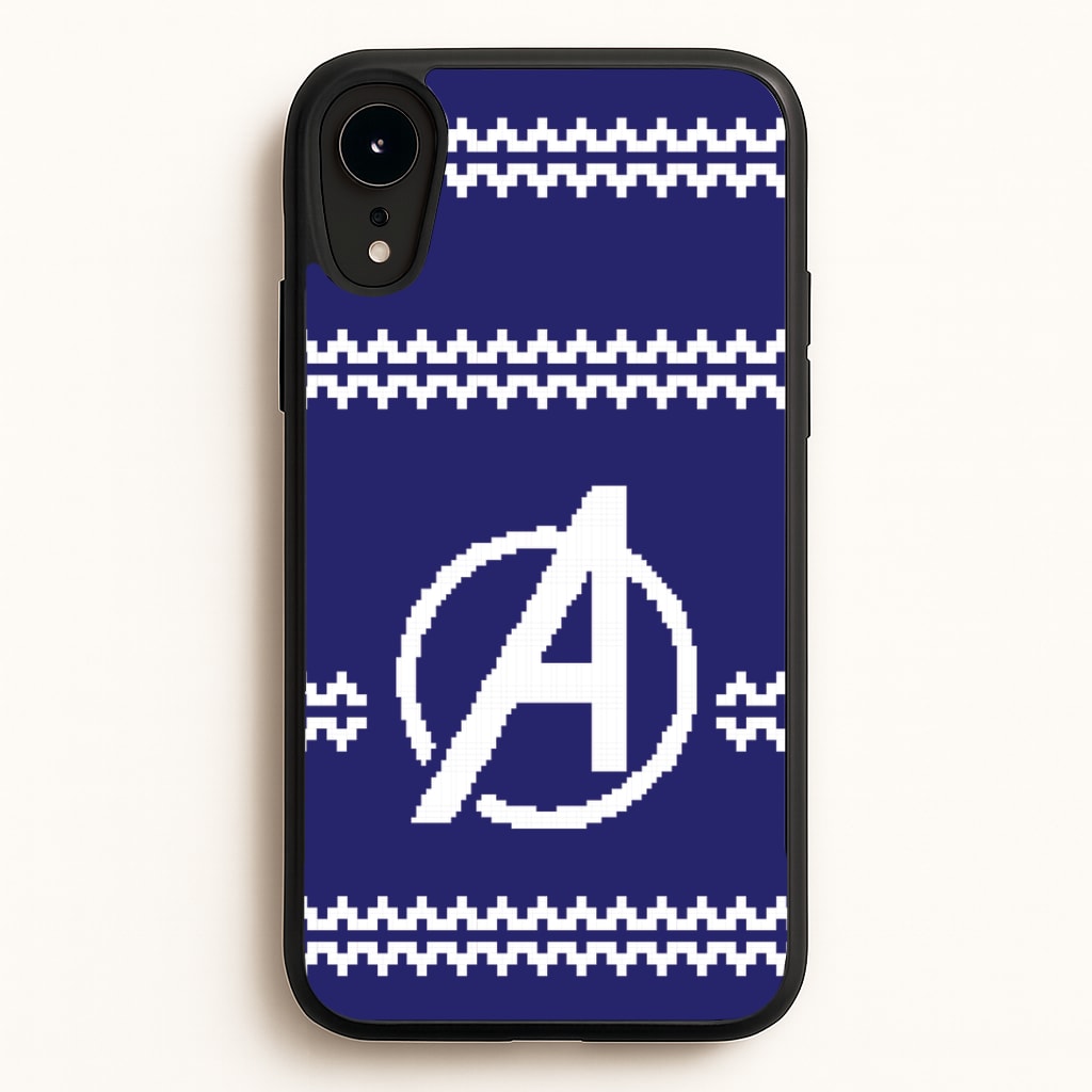 Superhero Team Blue Christmas Jumper  iPhone XR Case