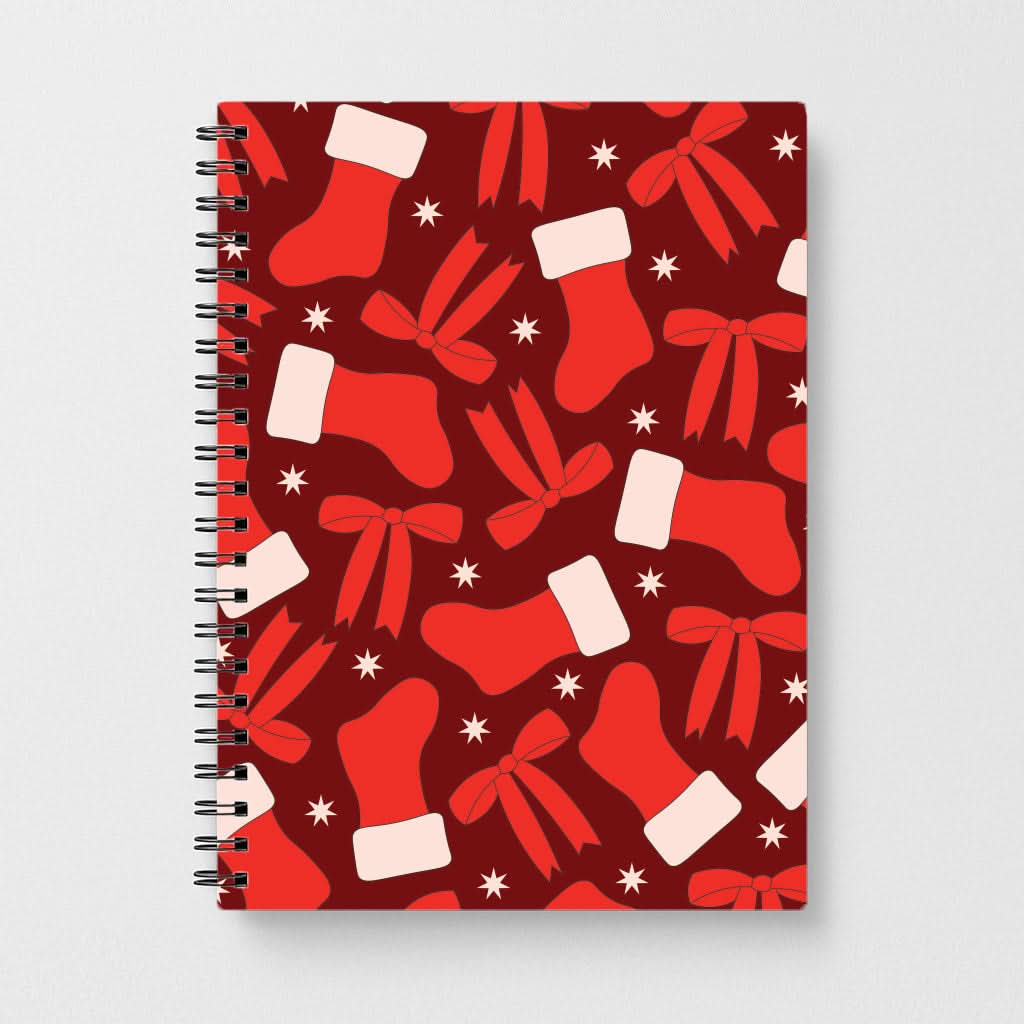 Stockings And Bows Pattern Notebook