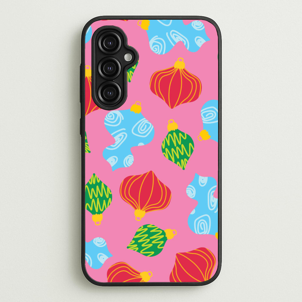 Abstract Christmas Baubles Pattern Galaxy A14 Case