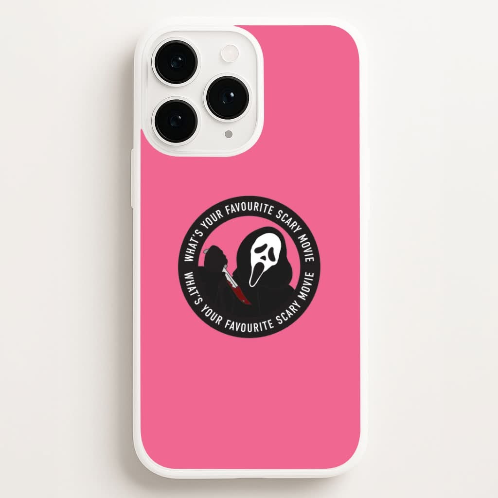 What's Your Favourite Scary Movie Badge Phone Case for Apple iPhone, Samsung Galaxy, Huawei and Google Pixel