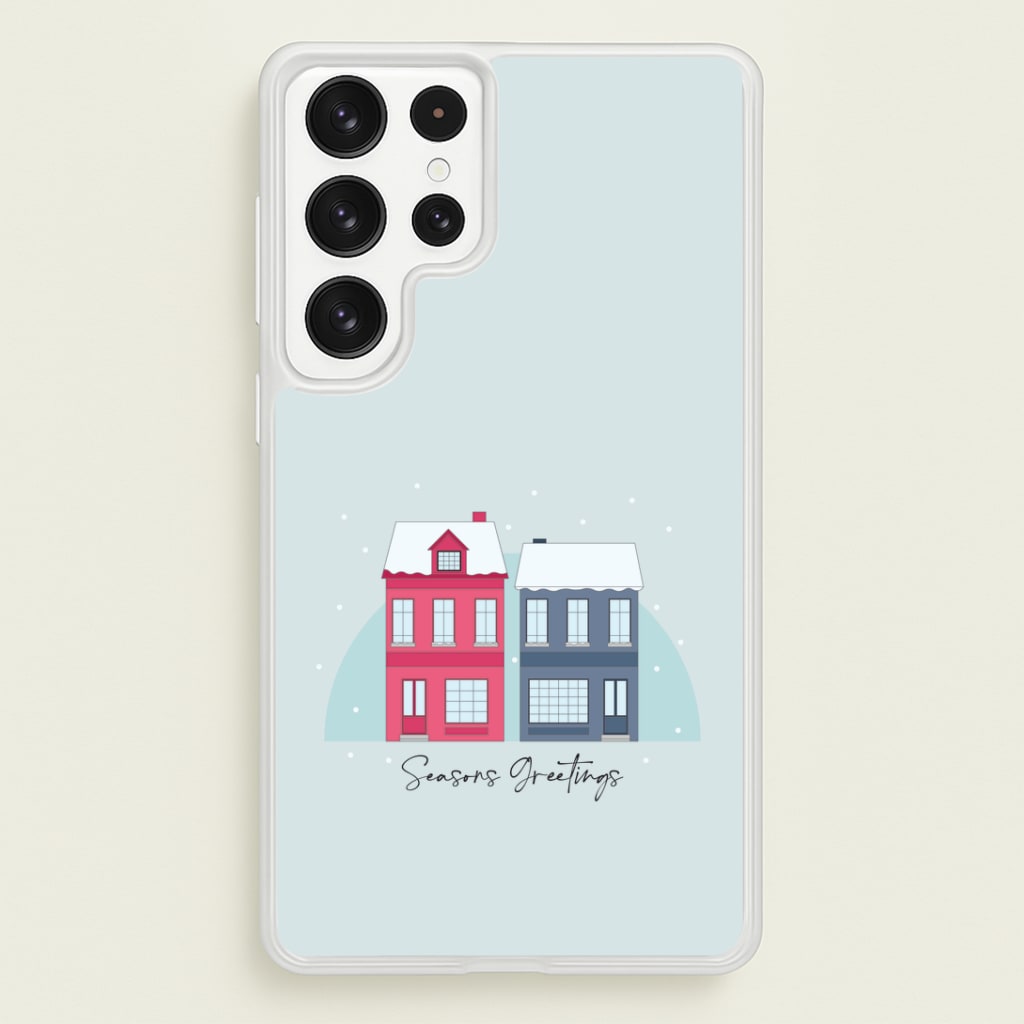 Seasons Greetings Winter Townhouses Galaxy S22 Ultra Case