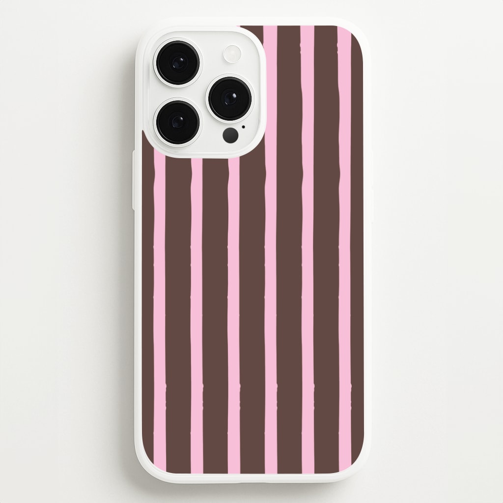 Chocolate & Strawberry Stripes iPhone 13 Pro Max Case