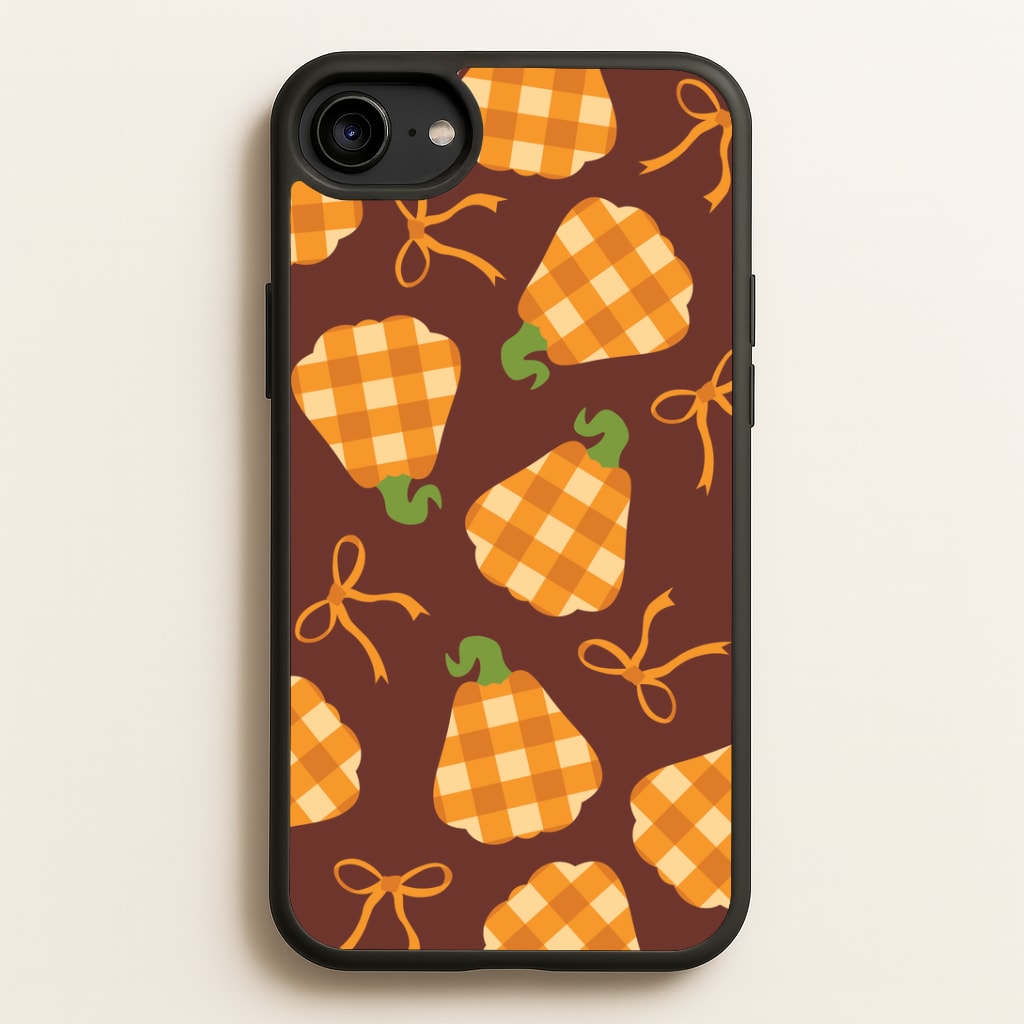Tartan Pumpkins And Bows Pattern iPhone 6 / 7 / 8 / SE Case