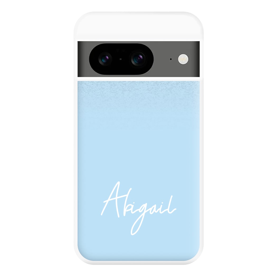 Blue Glitter Personalised Name Google Pixel 8a Case