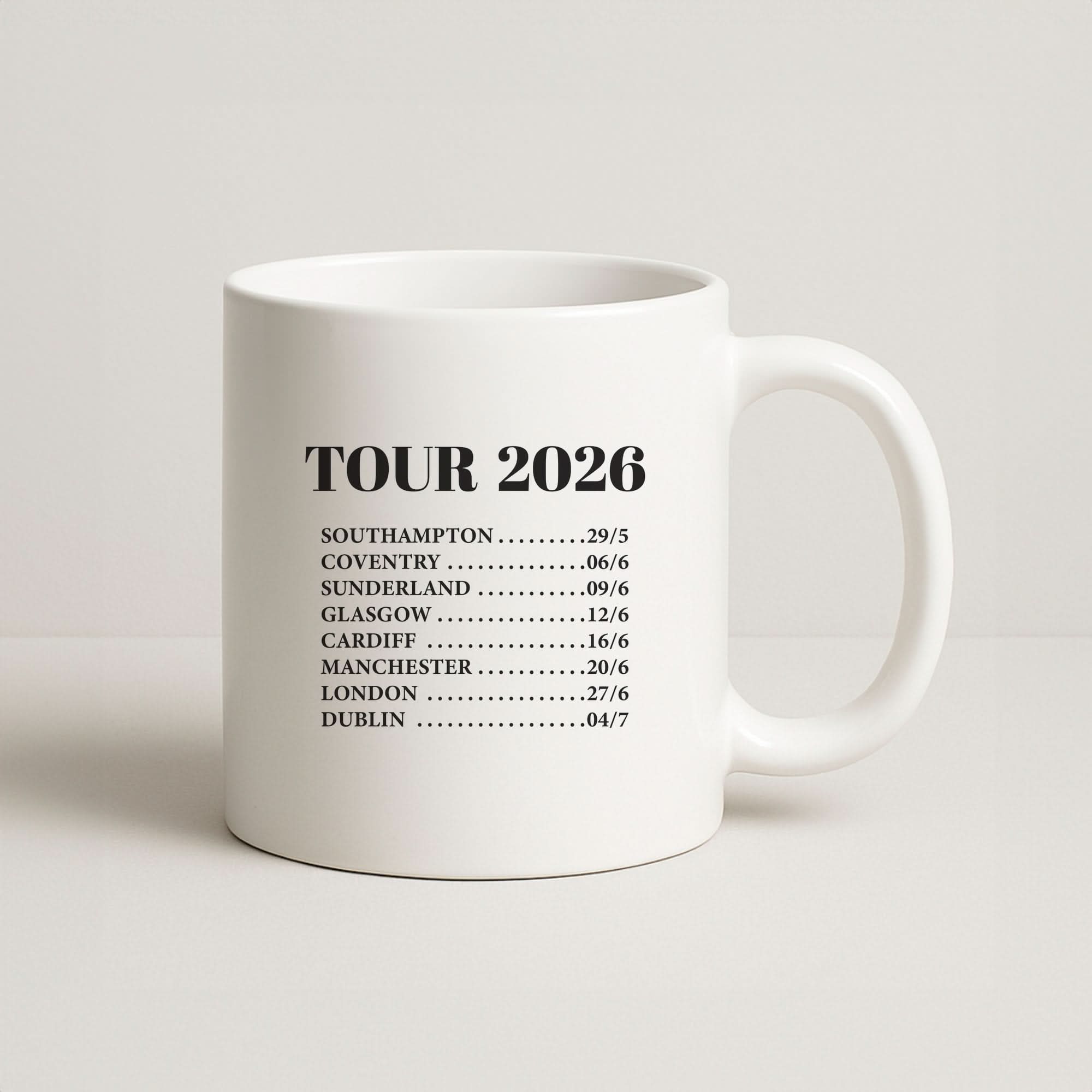 Band Tour 2026 Coffee Mug