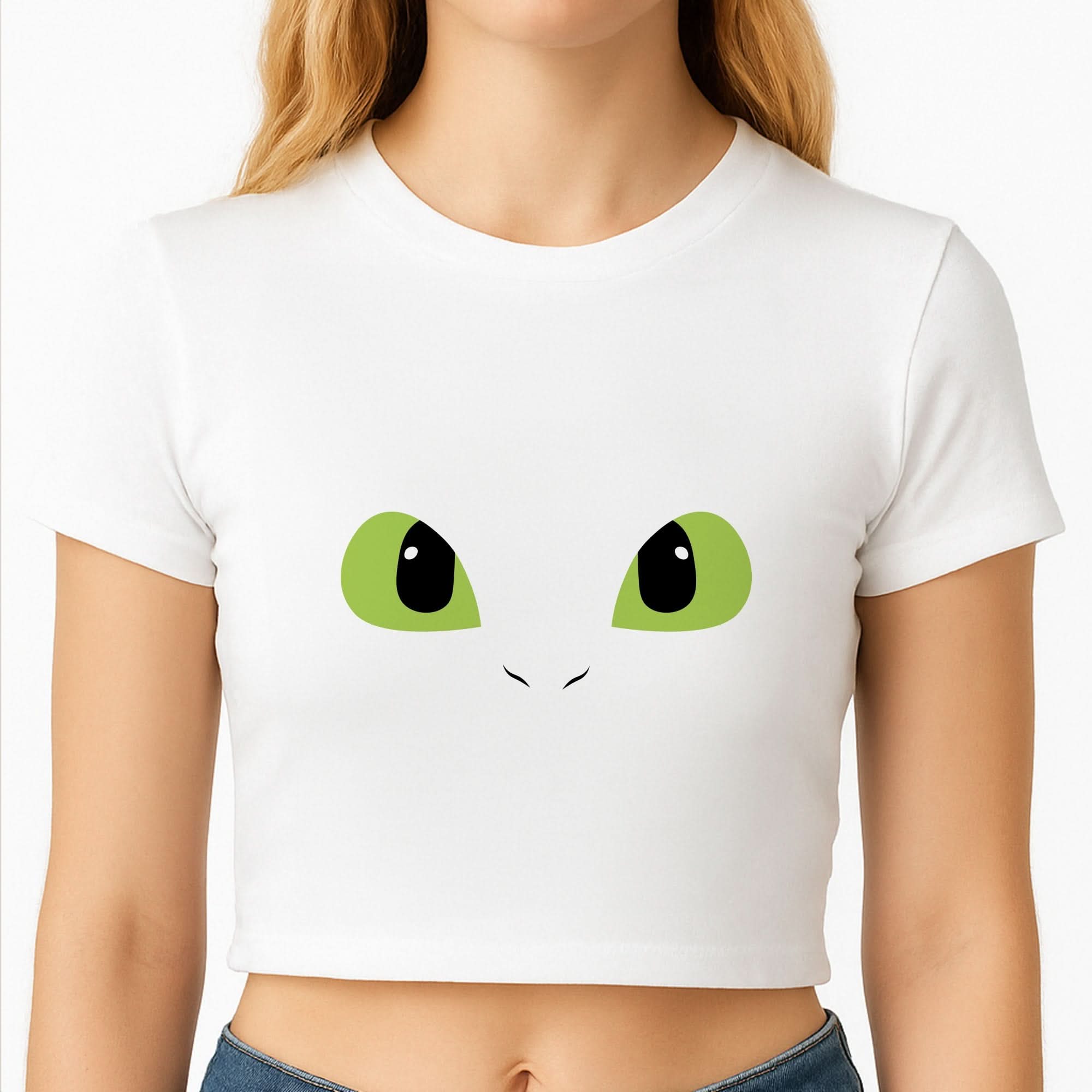 Black Fury Dragon Face Crop Top