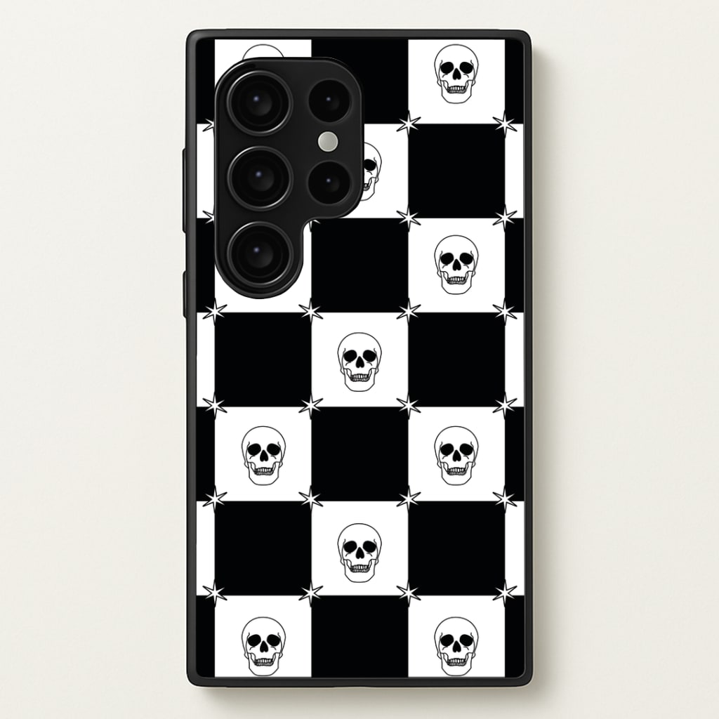 Checkered Skulls Pattern Galaxy S24 Ultra Case