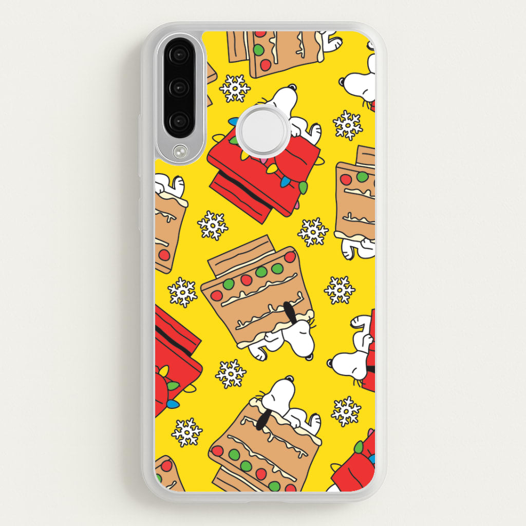 Cartoon Beagle Fairylights And Gingerbead Pattern Huawei P30 Lite Case