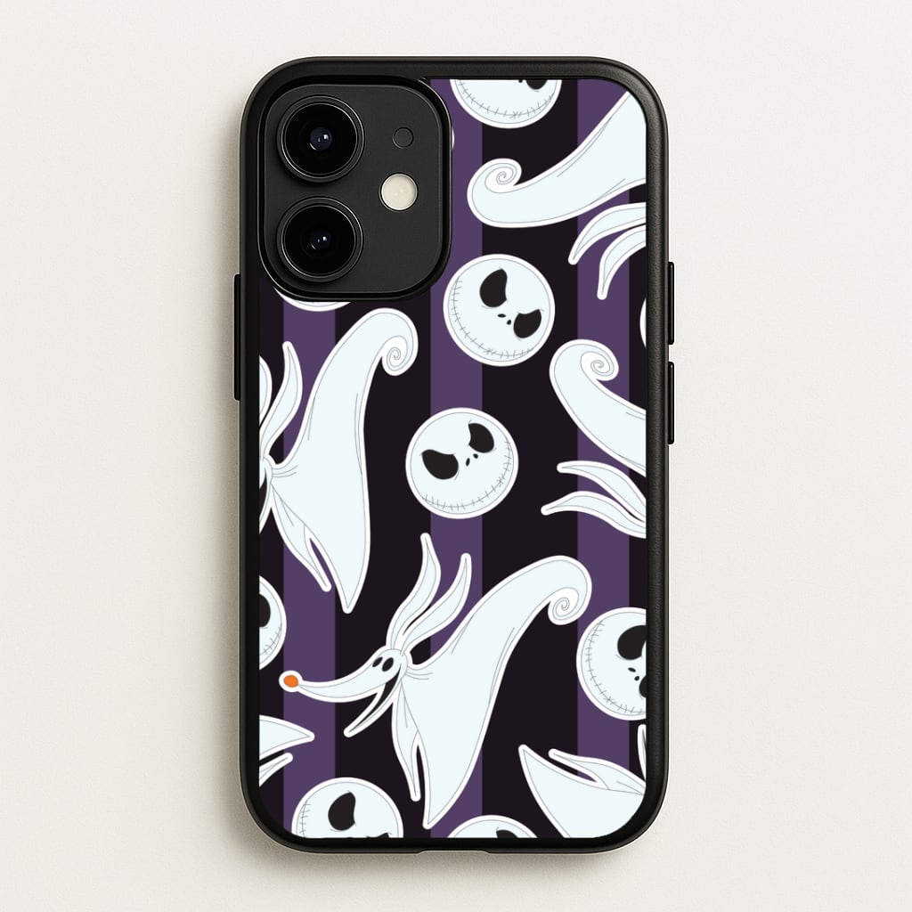 Skeleton Dog And Face Pattern iPhone 12 / 12 Pro Case