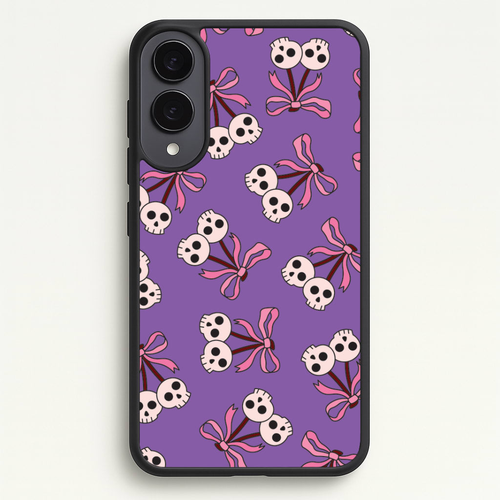 Cherry Skulls Pattern Galaxy S25 Edge Case