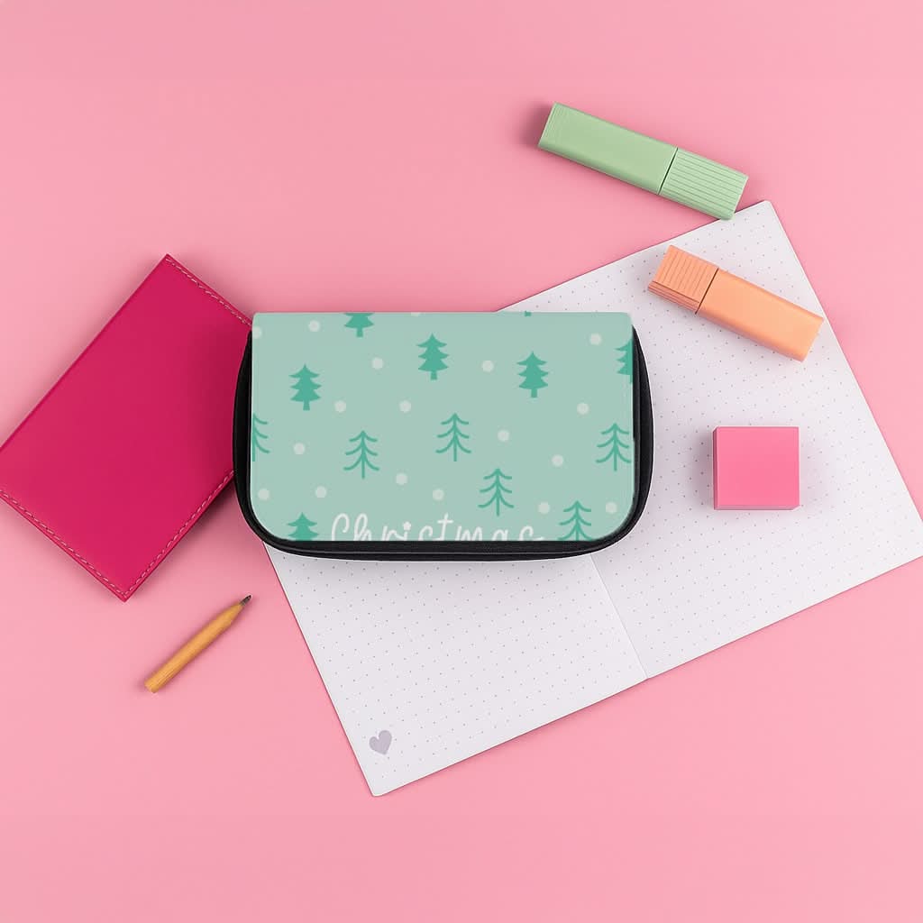 Cute Xmas Trees Pattern Pencil Case