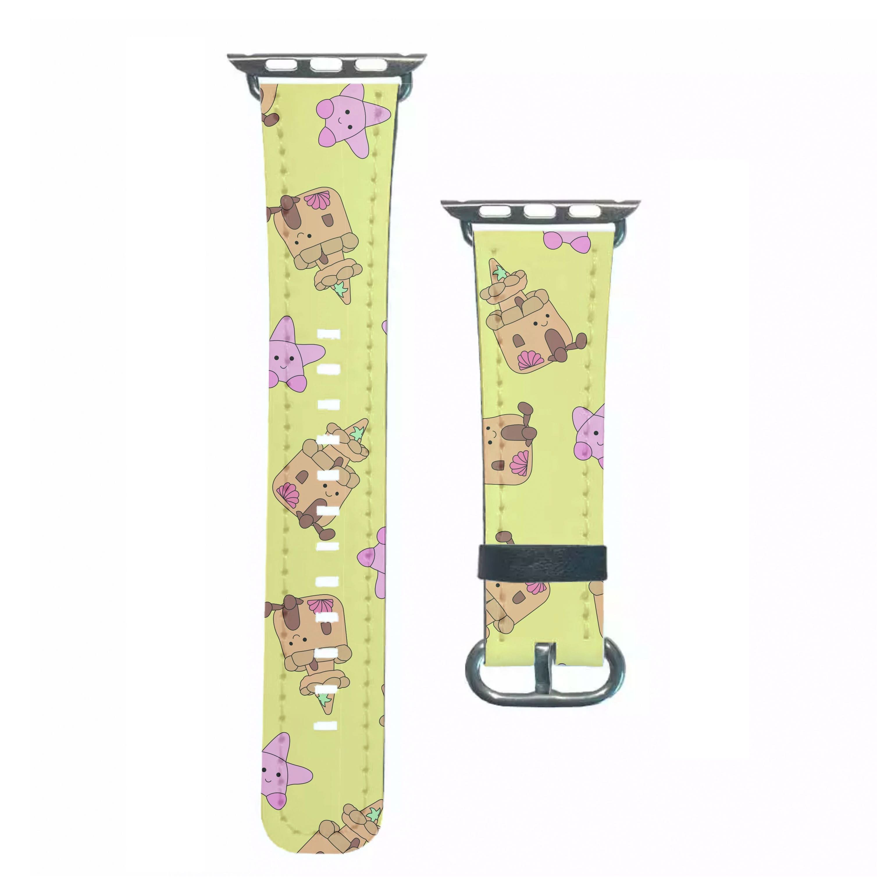 Sandcastles And Stars Pattern Apple Watch Strap