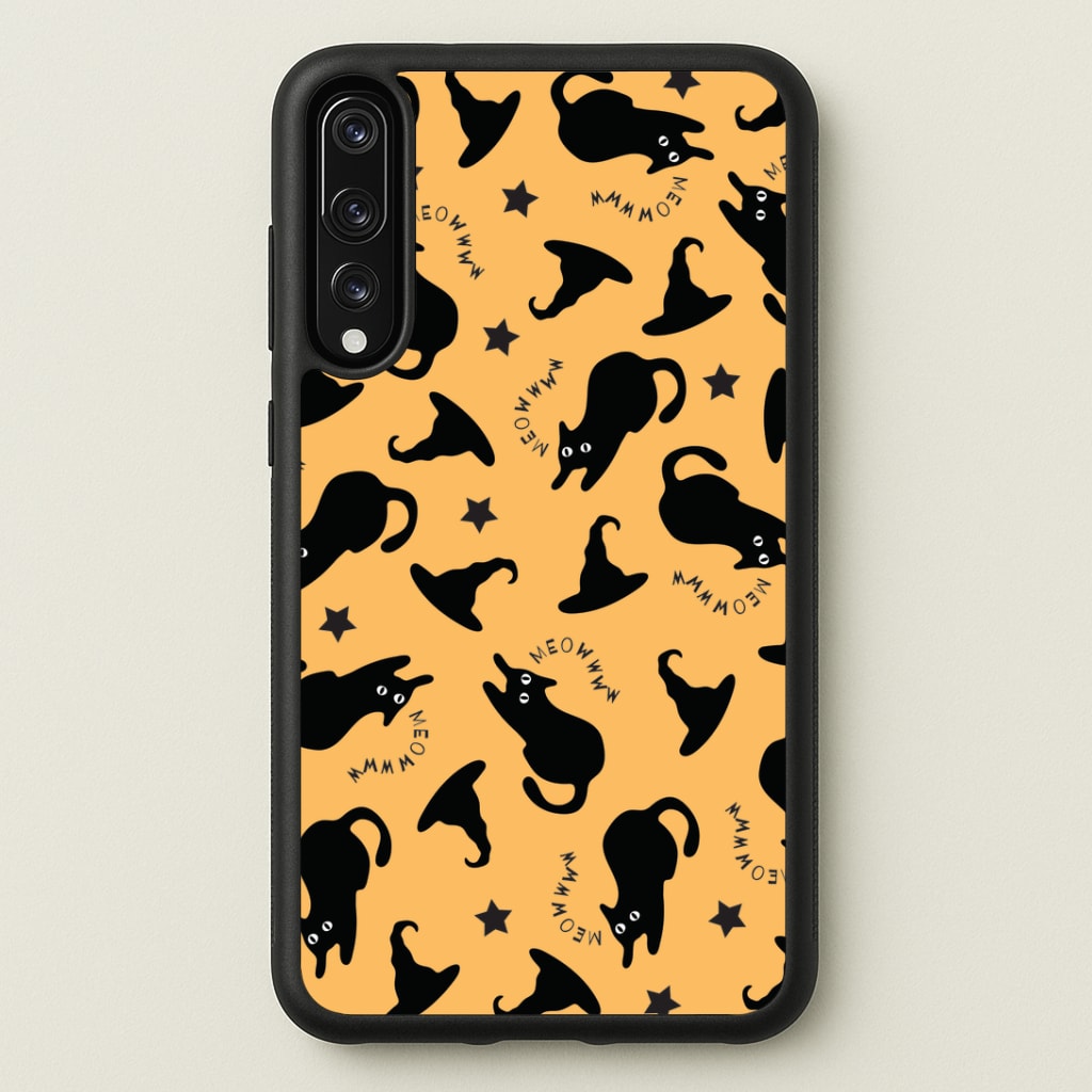 Black Cat And Hats Pattern Huawei P20 Pro Case