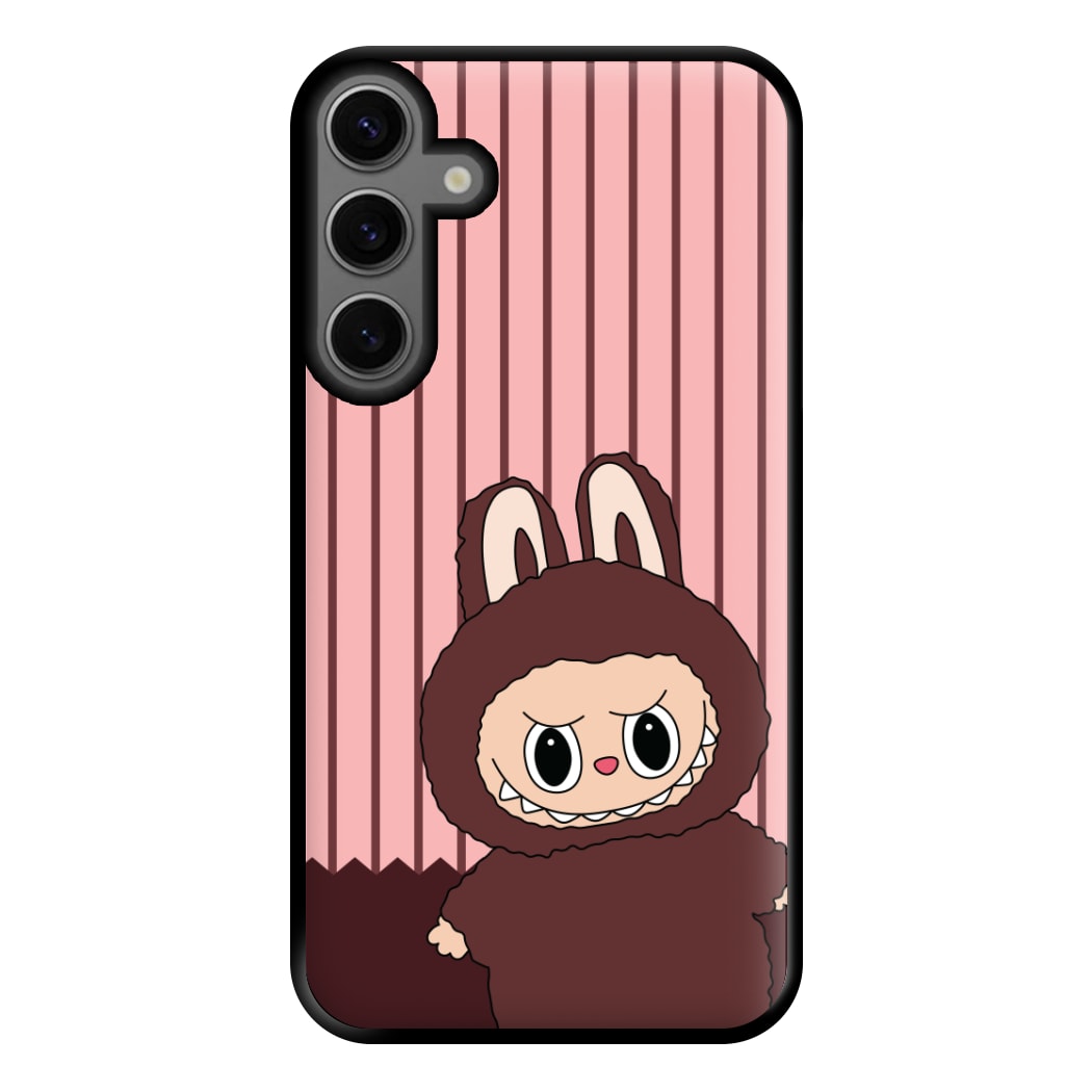 Stripey Cute Brown Monster Galaxy S24 Plus Case