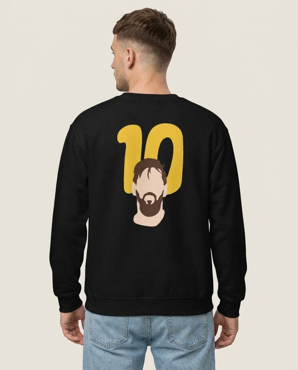 Number 10 - Messi Sweatshirt — Black Back, worn