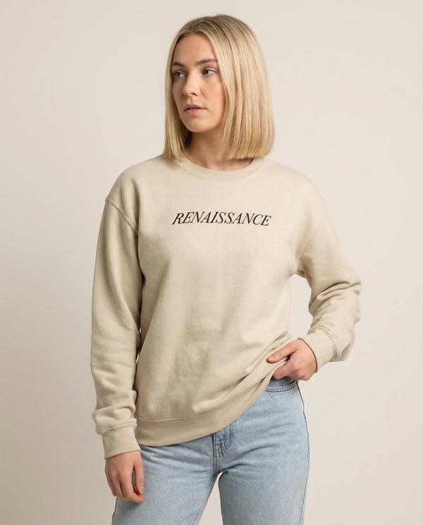 Renaissance - Queen B Sweatshirt — Sand Front, worn