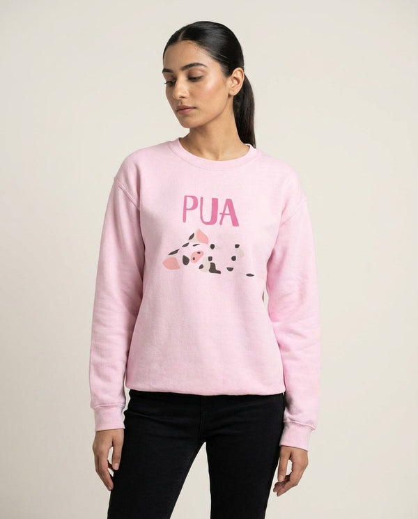 Pua Sweatshirt — Pink Front, worn