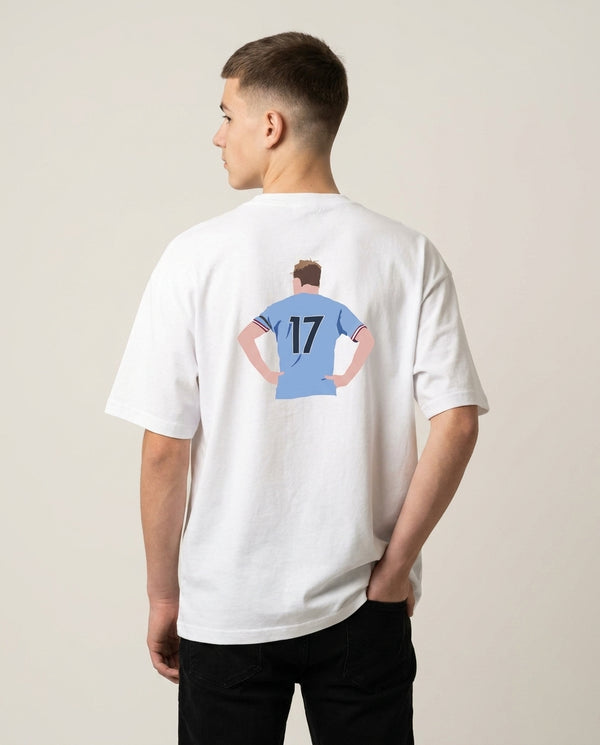 De Bruyne - Football T-Shirt — White Back, worn
