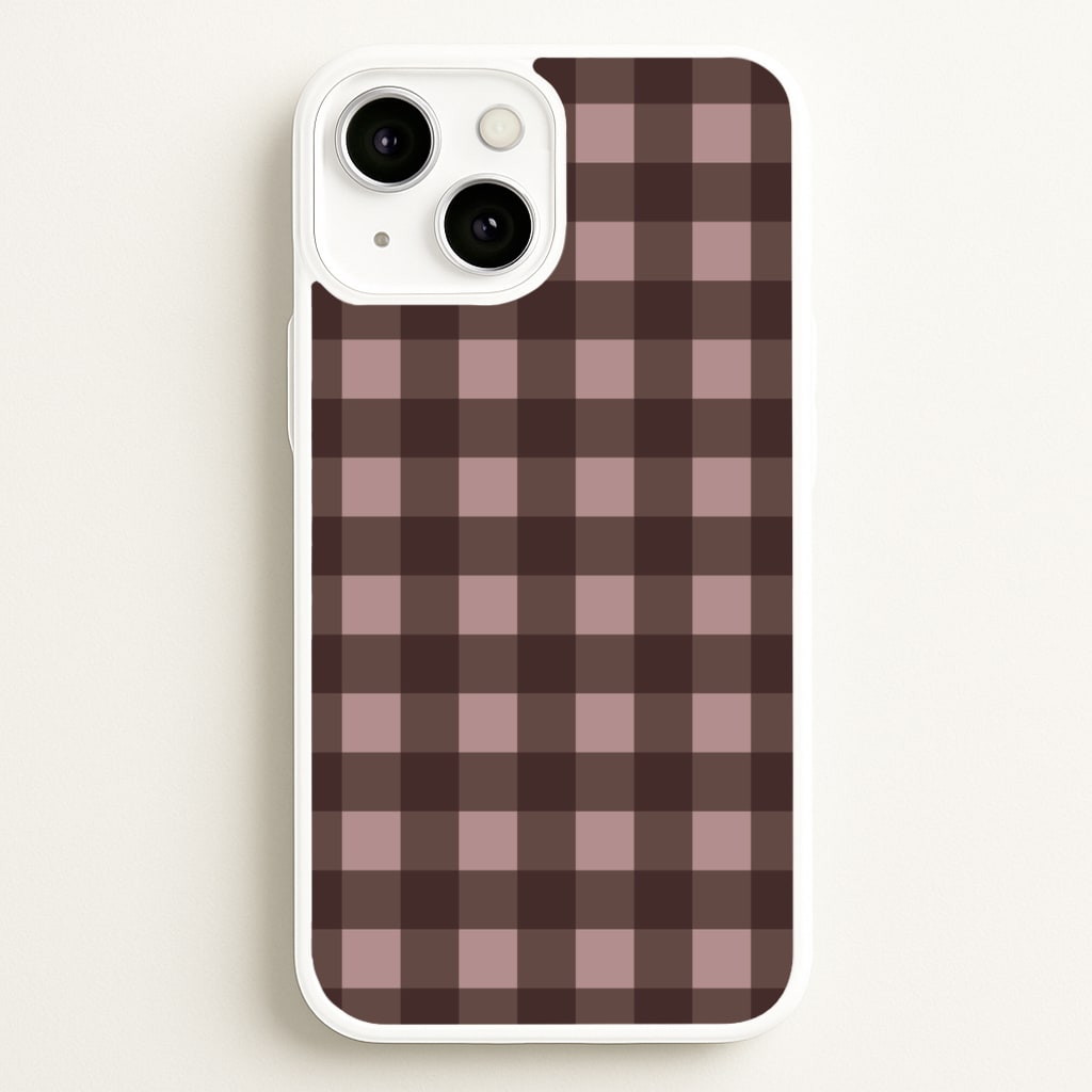 Chocolate Gingham iPhone 13 Mini Case