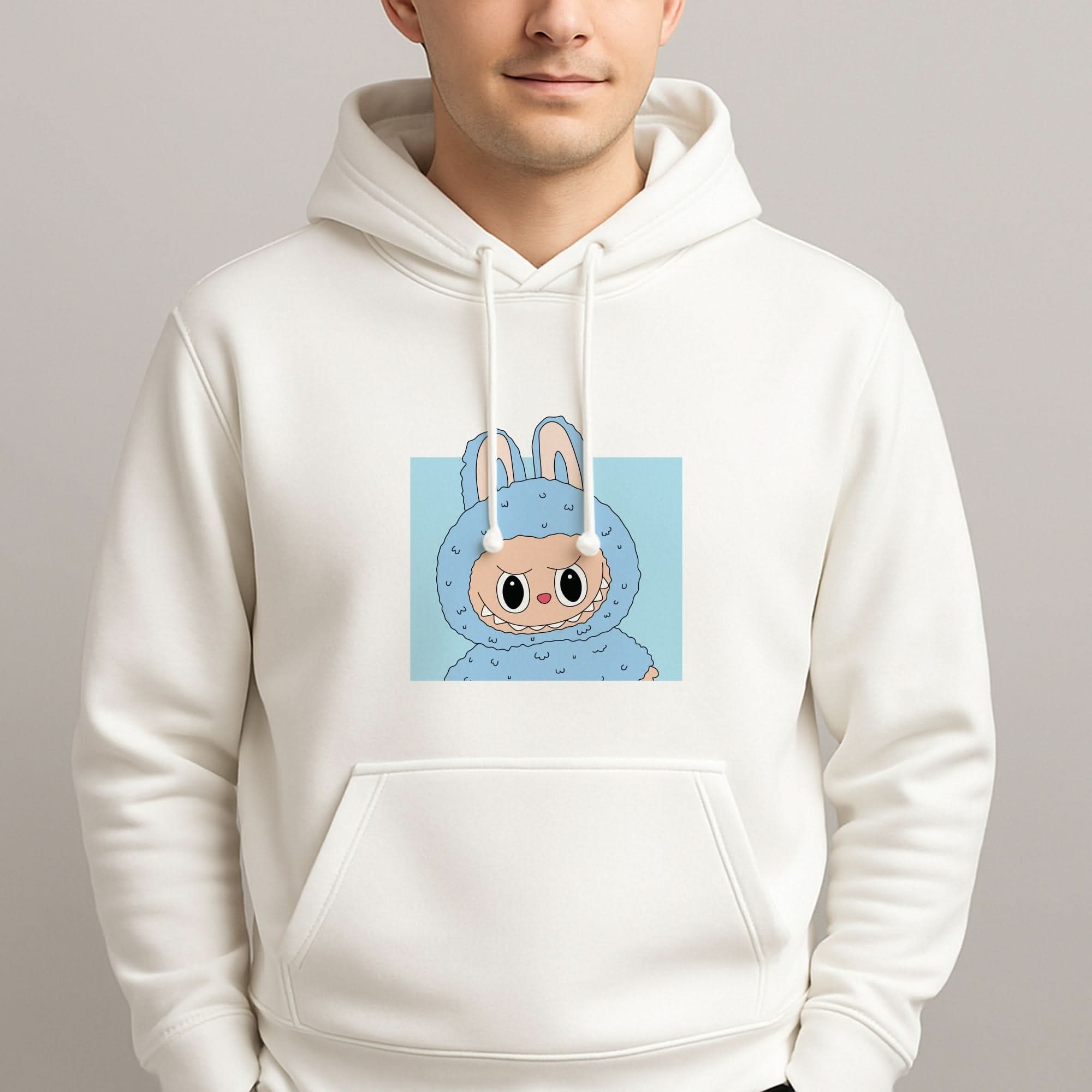 Cute Blue Notebook Monster Mens Hoodie