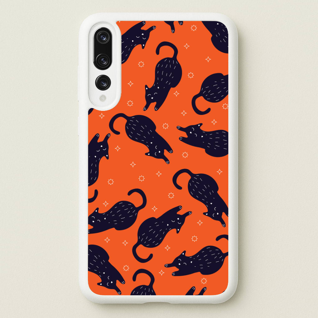 Black Cats And Stars Pattern Huawei P20 Pro Case