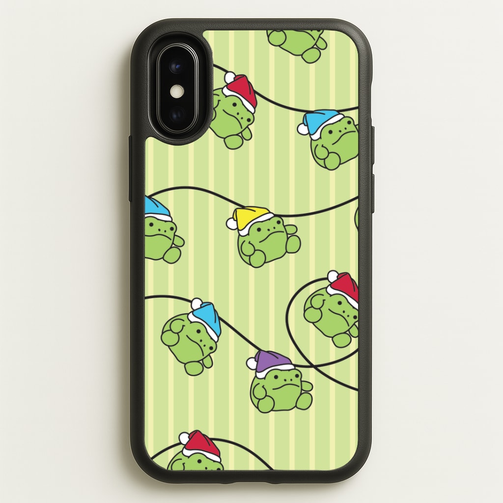 Christmas Frog Plush Fairylights Pattern iPhone X / XS Case