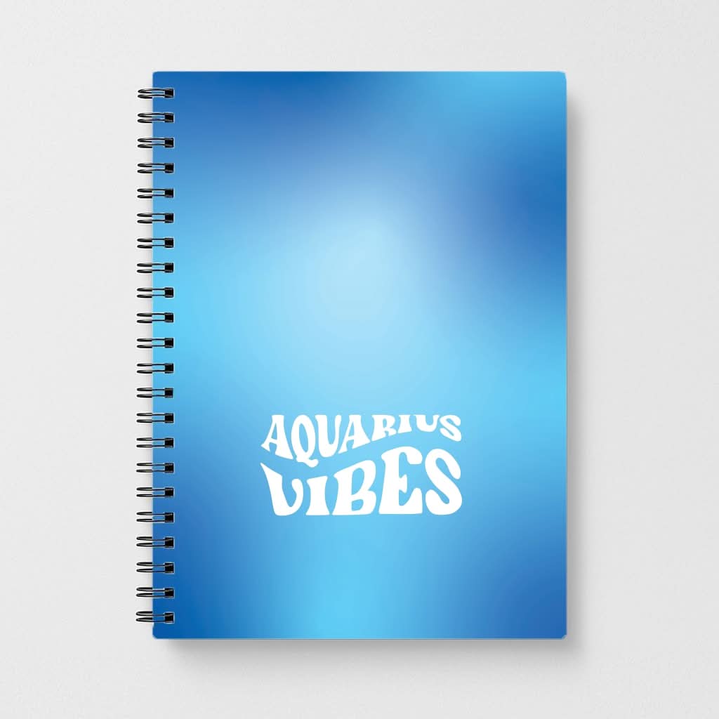 Aquarius Vibes Gradient Zodiac Notebook