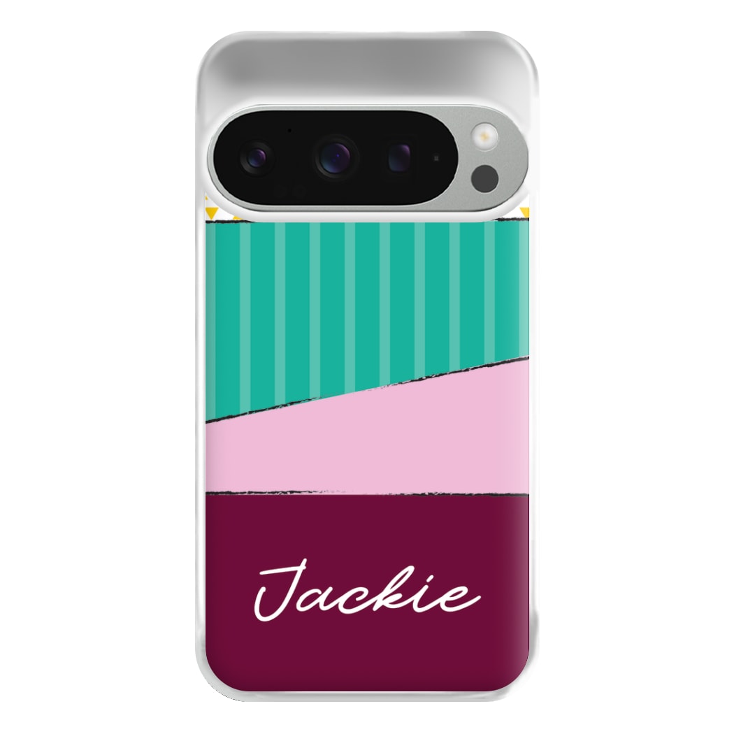 Geometric Patterns Personalised Name Google Pixel 9 Pro XL Case