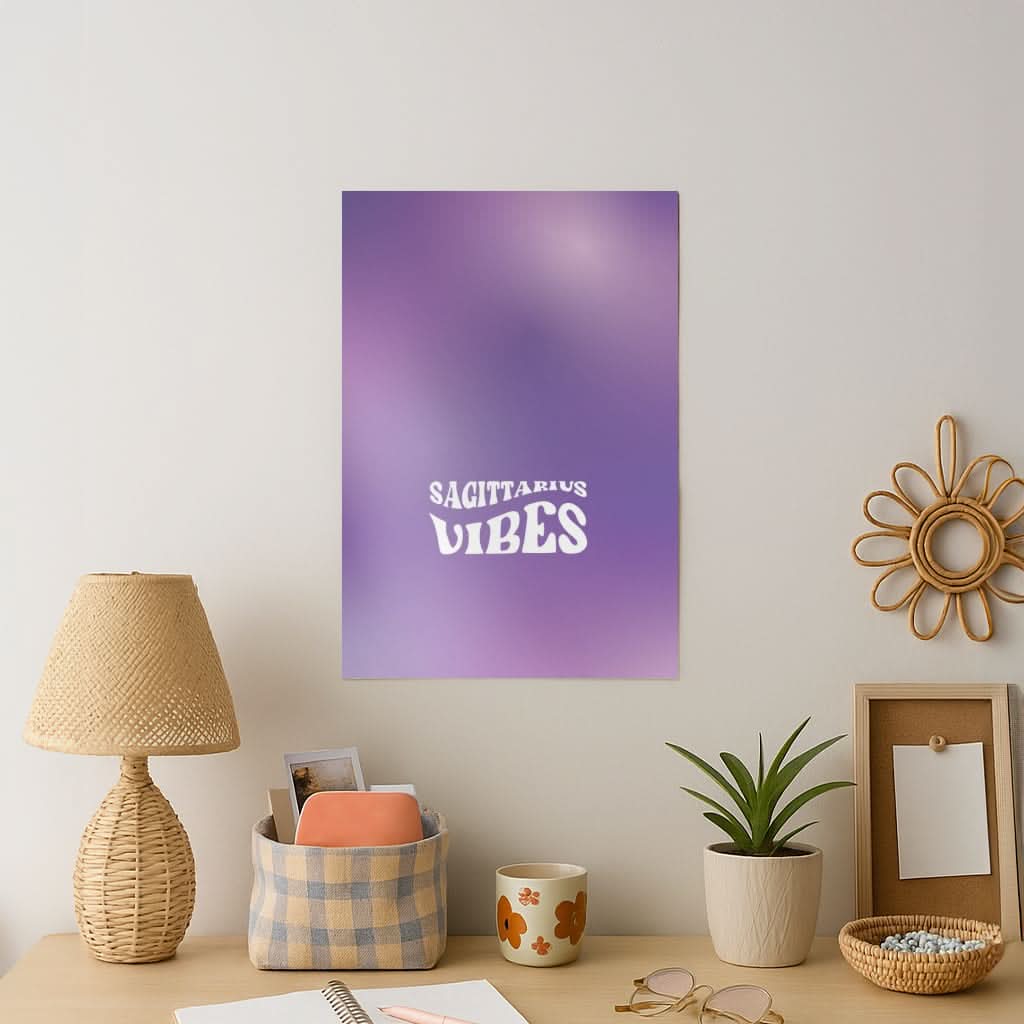 Sagittarius Vibes Gradient Zodiac Art Print