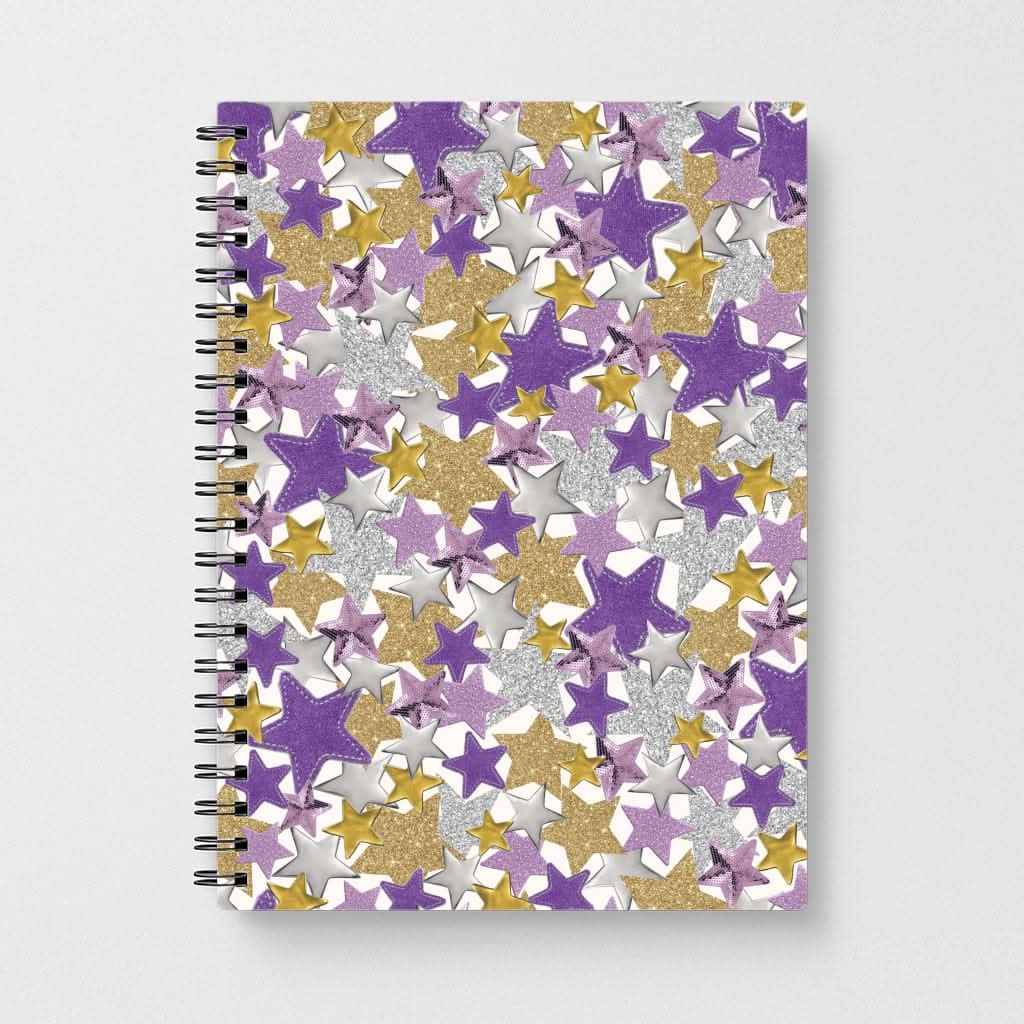 Mauve Stars Collage Notebook