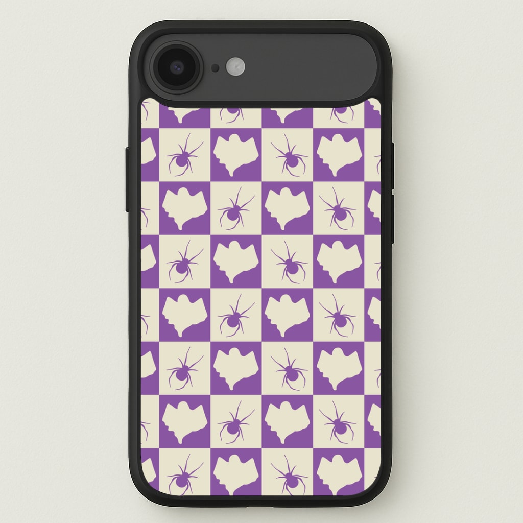 Spiders And Ghosts Checkered Pattern I iPhone 17 Air Case