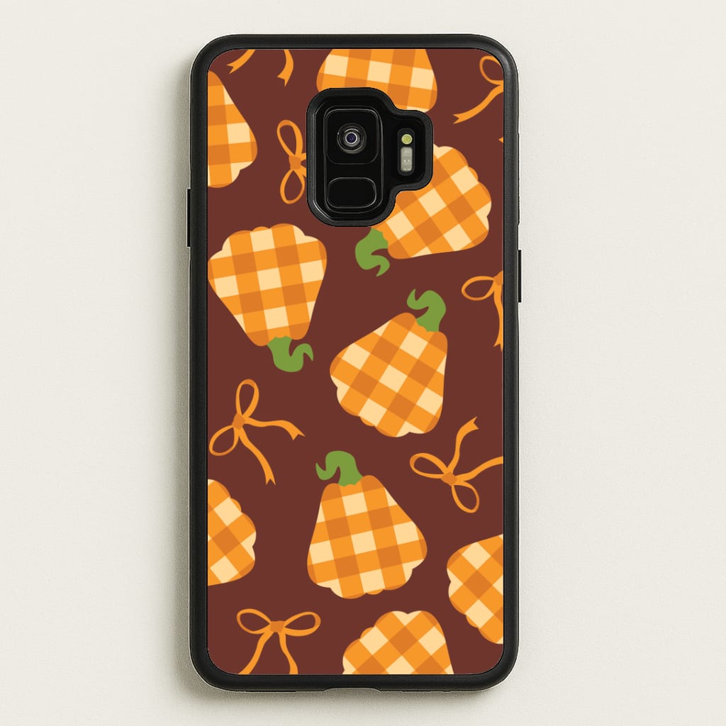 Tartan Pumpkins And Bows Pattern Galaxy S9 Case