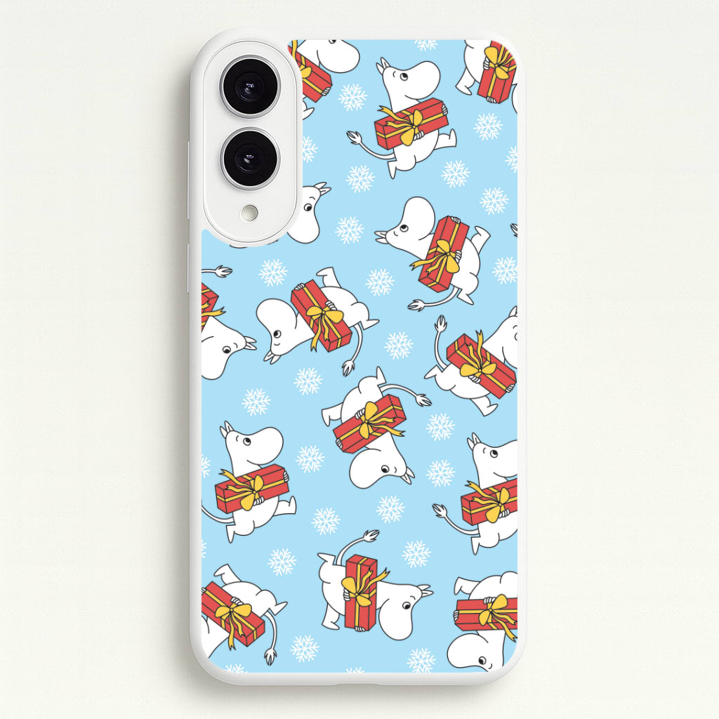 Present And Snowflakes Moom Pattern Galaxy S25 Edge Case