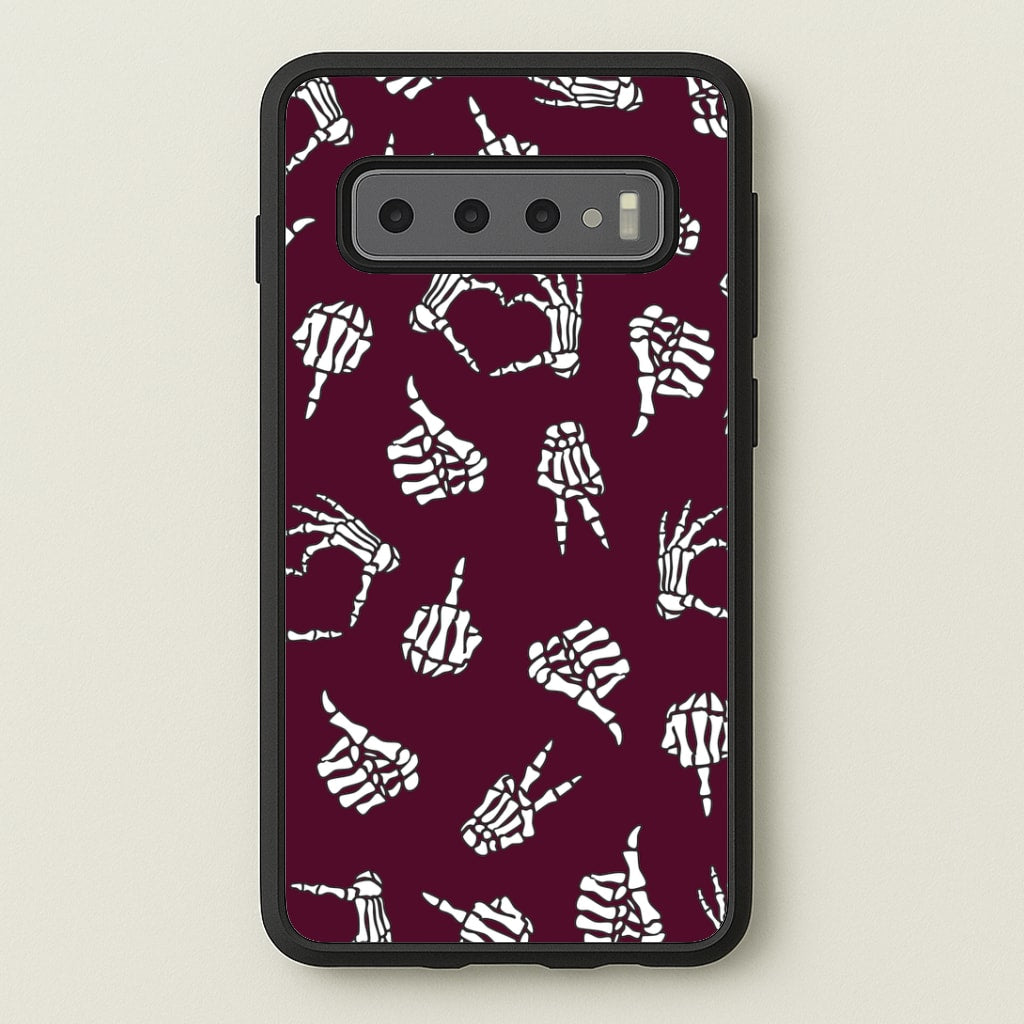 Skeleton Hands Pattern Galaxy S10 Plus Case
