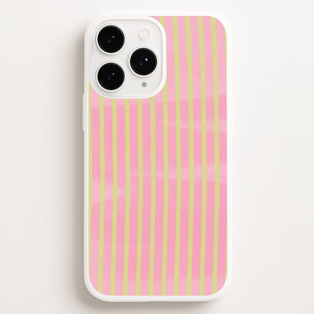 Pink Meadow Stripes iPhone 16 Pro Max Case