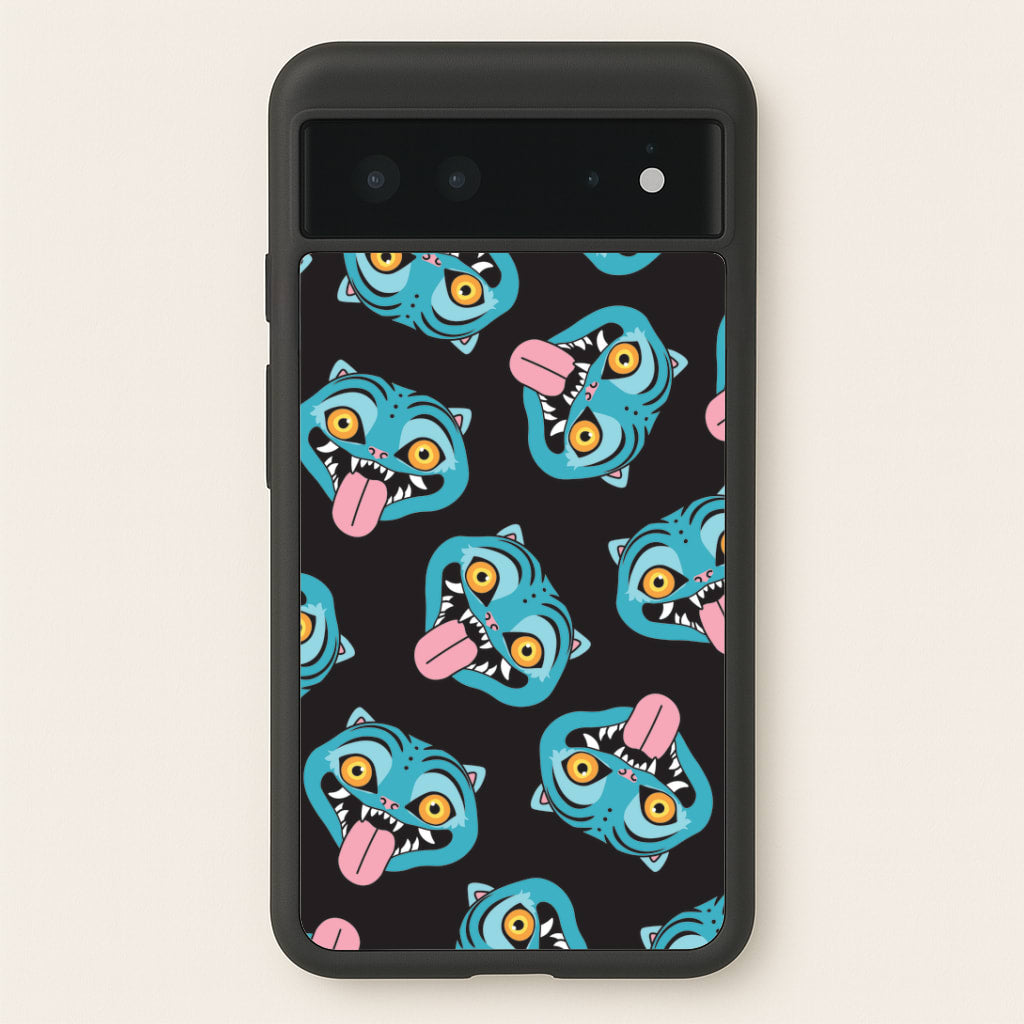 Demon Cat Pattern Google Pixel 6 Case