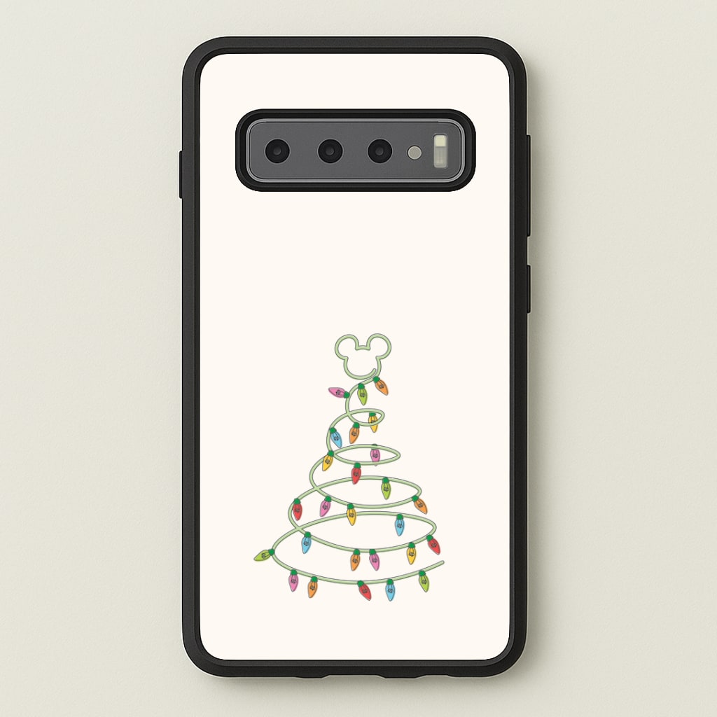 Cartoon Mouse Christmas Tree Lights Galaxy S10 Case