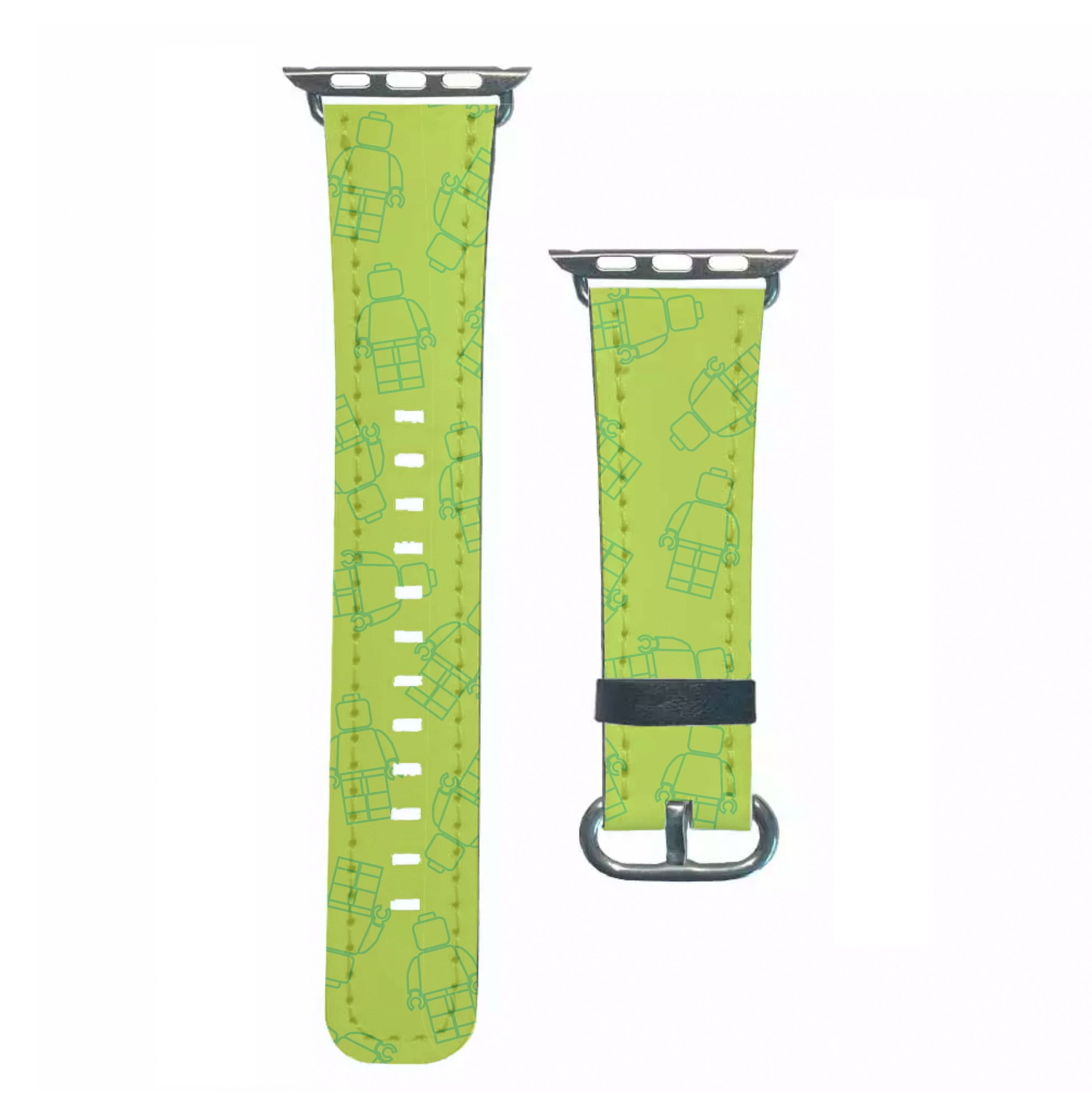 Bricks Figures Pattern Green Apple Watch Strap